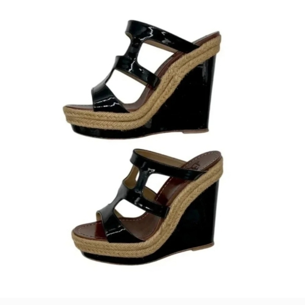 Christian Louboutin Black Wedge Sandals Size (39 (9)) - Picture 4 of 7